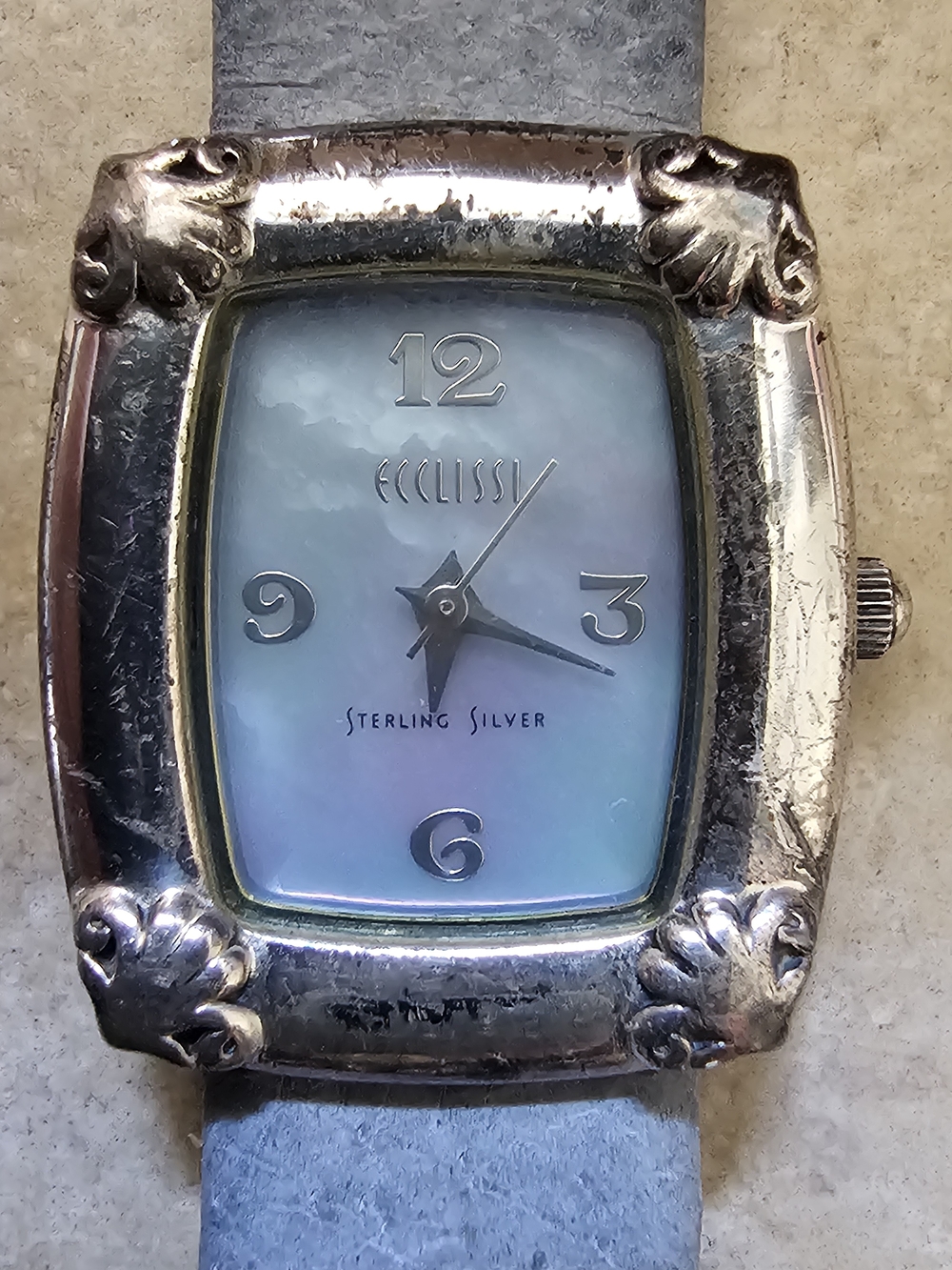 Ecclissi Sterling Silver Women's Watch in Iridescent Blue
